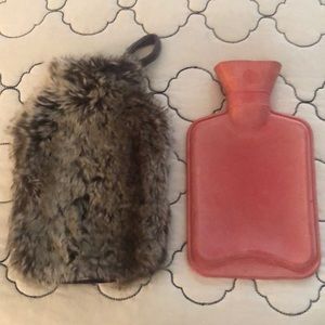 Hot Water Bottle with Faux Fur Cover